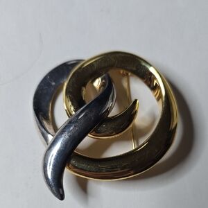 Gold and Silver Swirl Brooch